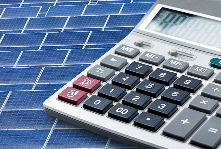 calculator on solar panels