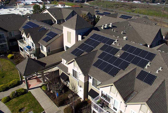 Multifamily property with solar panels 