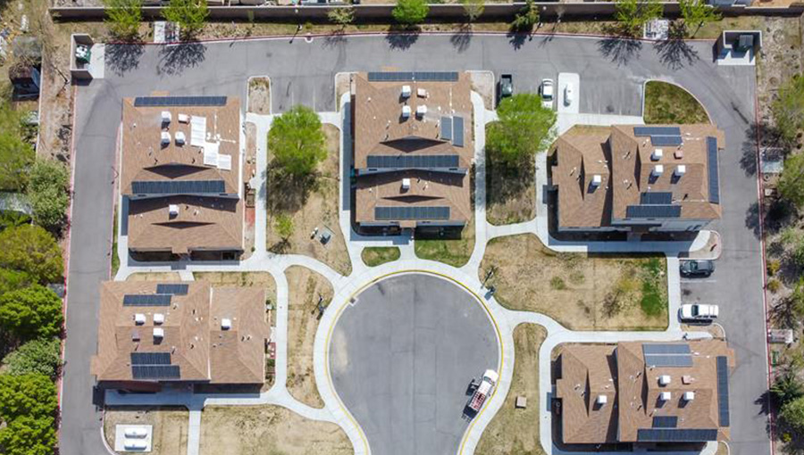 aerial pic of rooftop solar 